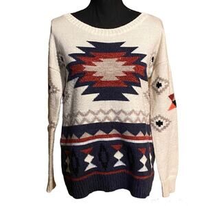 American Eagle Outfitters Southwest Aztec Wool Blend Sweater Women's M Medium